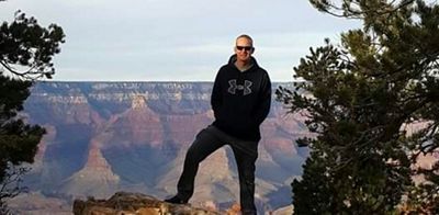 military member at the grand canyon