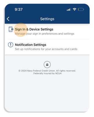 Sign in & device settings