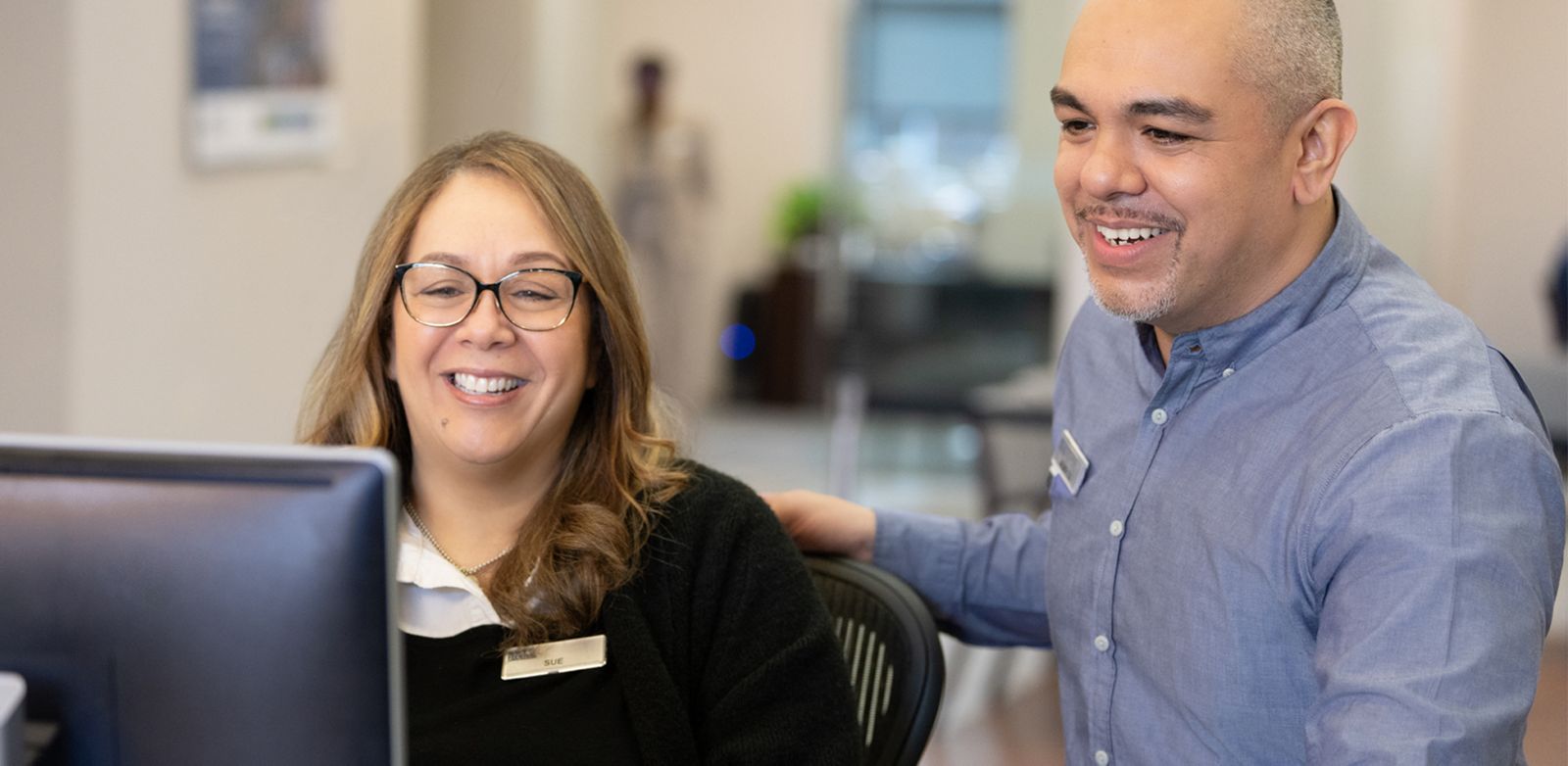 Man and Woman at Navy Federal Branch