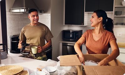 Family in kitchen