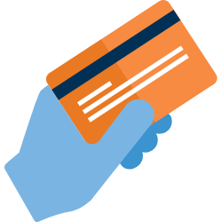 icon of hand holding credit card